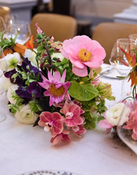 Table florals from a Tiffany & Co. shareholder dinner